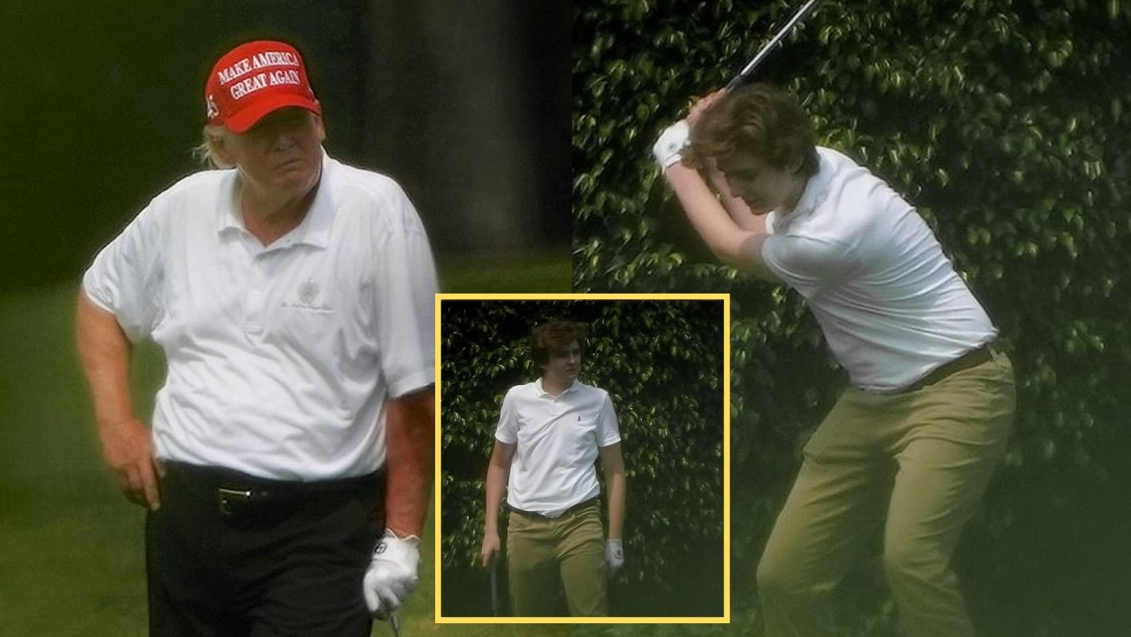 1 87.jpg?resize=1200,630 - Barron Trump Is Seen Golfing With His Father For The First Time After Donald Left Office