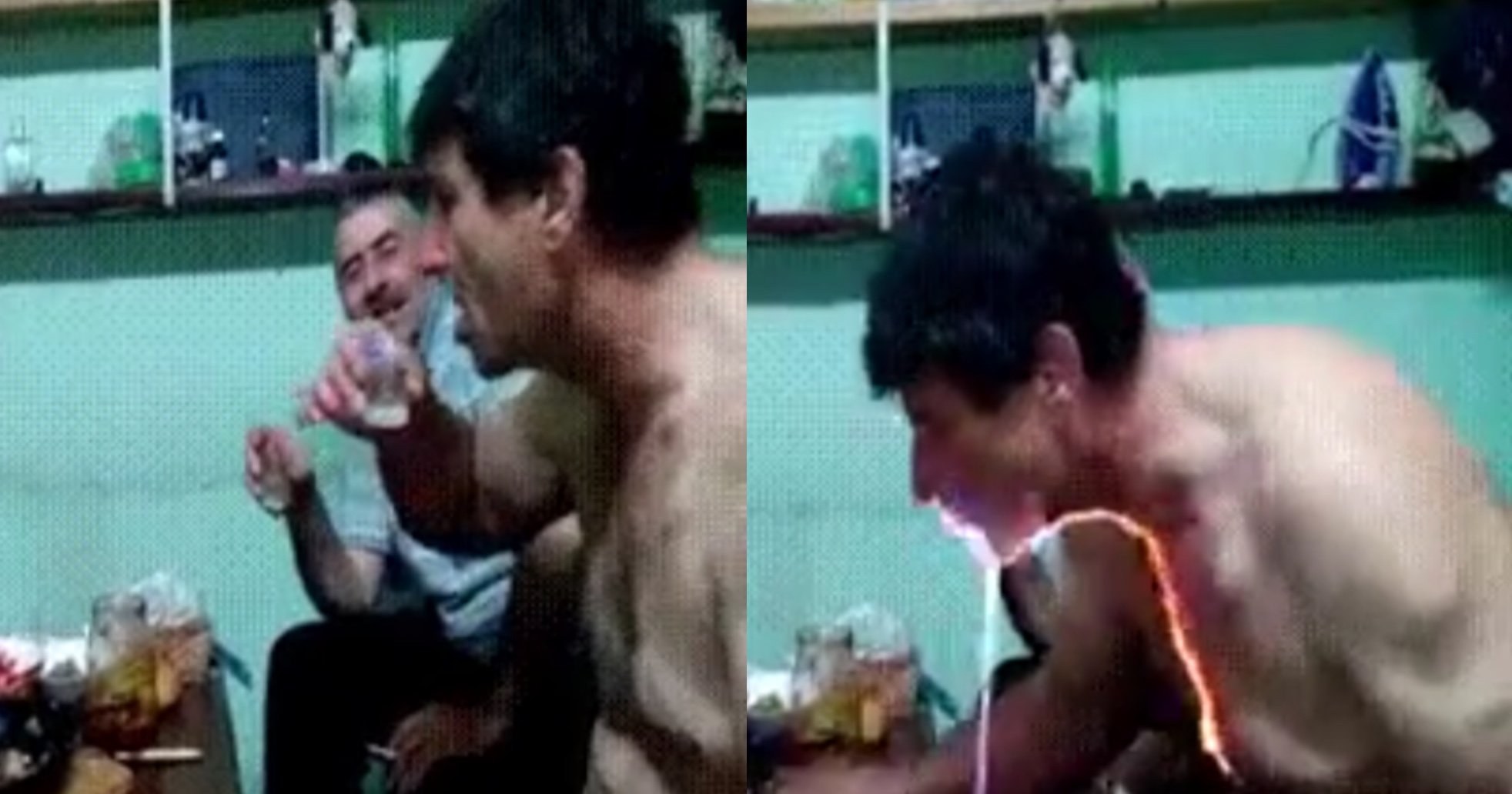 flaming.jpg?resize=1200,630 - A Video Of A Man's Throat Burning After Drinking A 96-Percent Alcohol Goes Viral