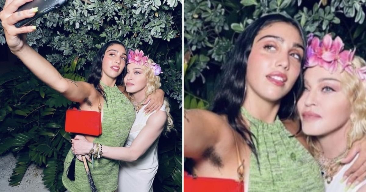 untitled design 11.jpg?resize=1200,630 - Madonna’s Daughter Embraces Hairy Armpits In RARE Selfie With Her Lookalike Mom