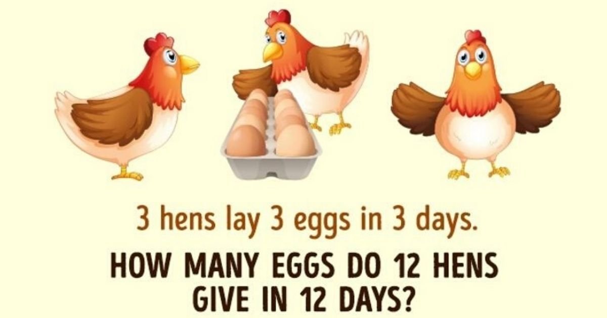 untitled design 6 1.jpg?resize=1200,630 - Puzzle About Hens Laying Eggs Is Taking The Internet By Storm, But Can You Solve It?