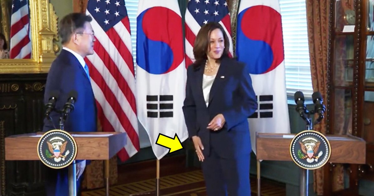 t5 22.jpg?resize=412,232 - Kamala Harris Slammed On Twitter For WIPING Her Hand After Greeting South Korean Leader