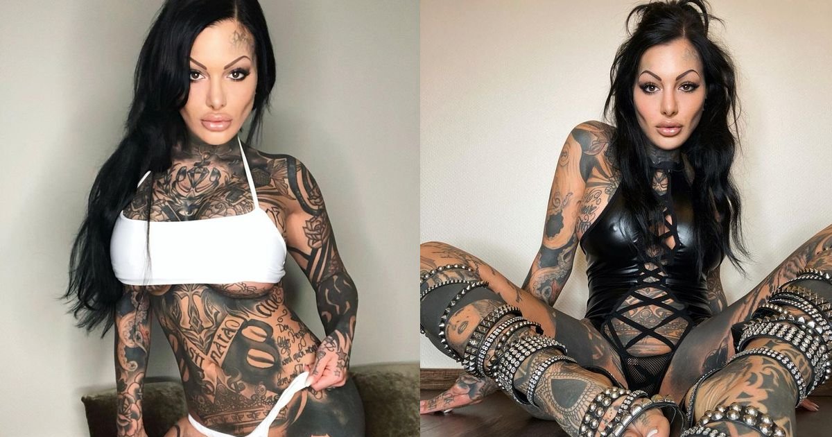 tattoo.png?resize=412,275 - Tattoo Model Is UNRECOGNISABLE After Covering Her Tattoos Up With Makeup