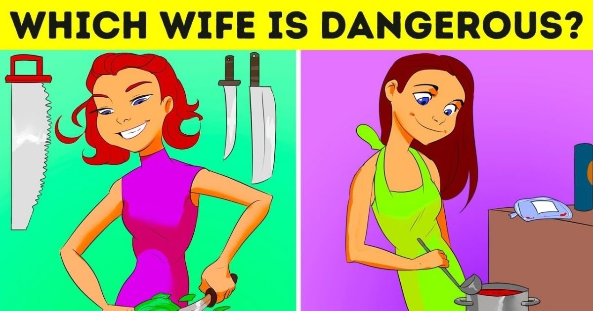 wife5.jpg?resize=1200,630 - Two Women Cooking Dinner: Can You Figure Out Which Wife Is Dangerous?