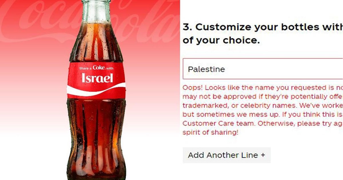 q3 23.jpg?resize=412,275 - Coca-Cola BLASTED As Personalized Label Tool On Bottles BANS 'BLM' & 'Palestine'