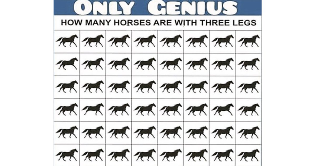 q4 23.jpg?resize=1200,630 - Can You Correctly Count The Number Of Horses Having 3 Legs?