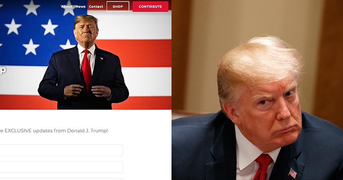 trump 4.png?resize=1200,630 - Trump SHUTS DOWN His Own Website After Being Mocked But Is Still Banned From Social Media Sites