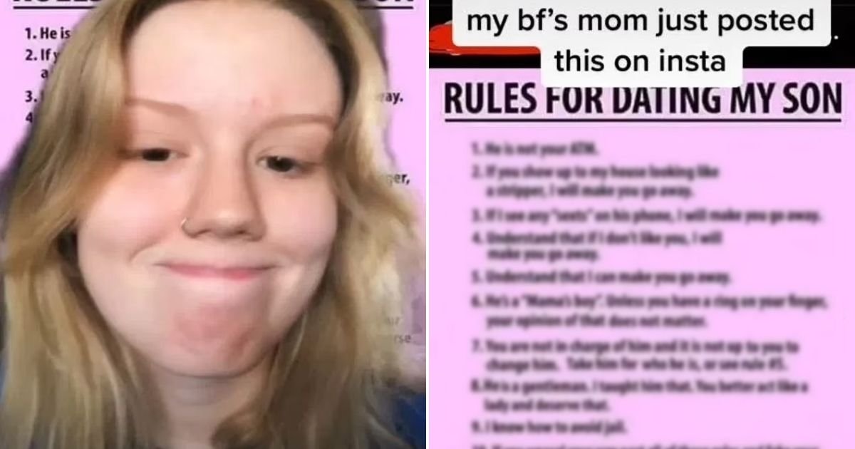 untitled design 2 1.jpg?resize=412,232 - Woman Left Stunned After Boyfriend's Mom Posts A List Of RULES She Has To Follow To Be Allowed To Date Her Son