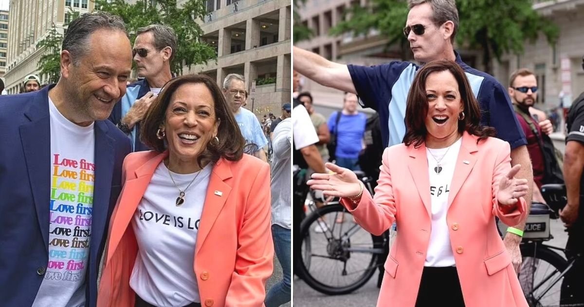 untitled design 22.jpg?resize=1200,630 - Kamala Harris Attends Pride March, Leaving Her Secret Service Agents 'Nervous' And 'Anxious'