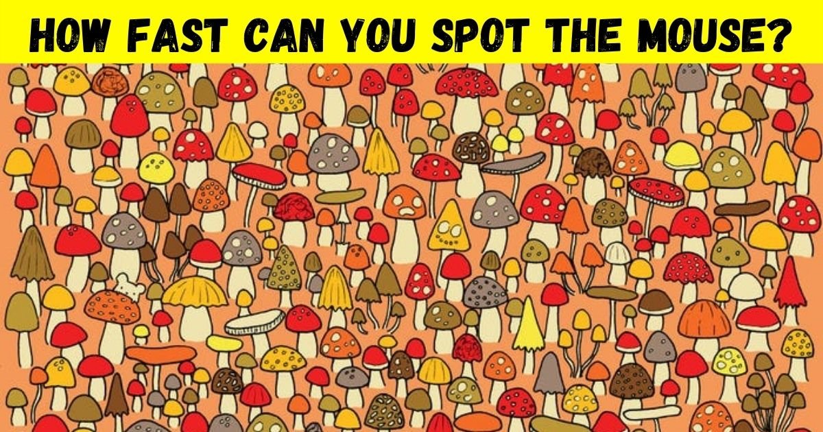 mouse4.jpg?resize=1200,630 - 90% Of Viewers Couldn't Find The Mouse Among Mushrooms! But Can You Spot It?