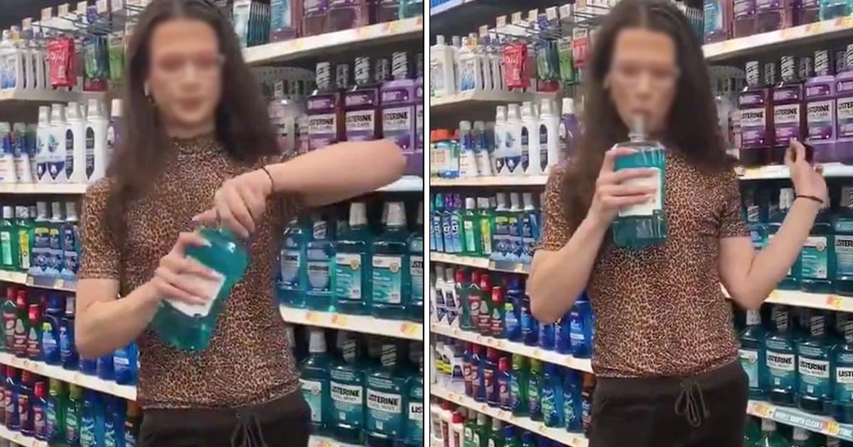 q1 32.jpg?resize=412,275 - Walmart Shopper Gargles Mouthwash Before SPITTING It Back Into Bottle & Placing It On Shelf