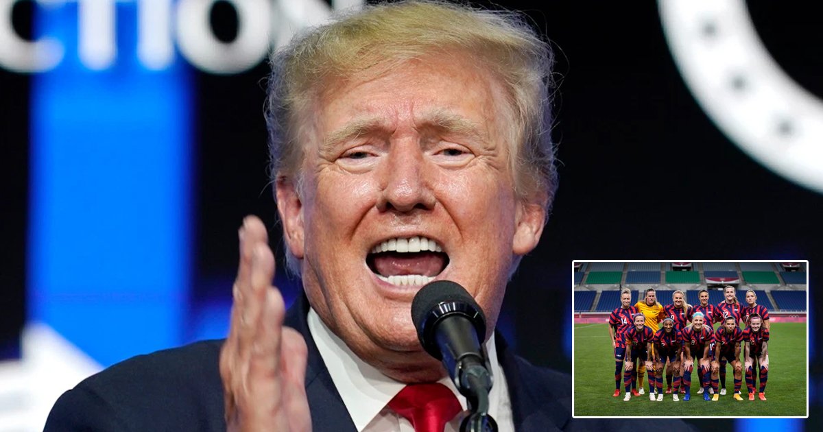 q1 48.jpg?resize=412,275 - "It's Demented Woke Politics At Its Best"- Trump Slams US Women's Soccer Team Over Olympic Loss