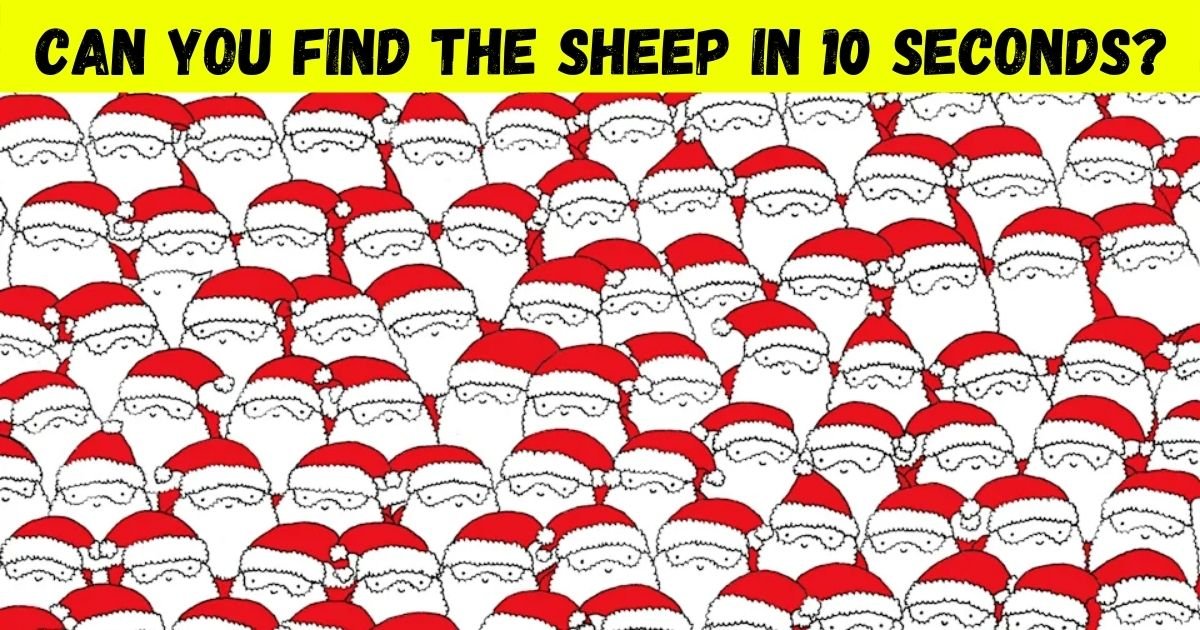 sheep3.jpg?resize=1200,630 - 9 Out Of 10 Can't Find The Sheep In A Sea Of Santa Clauses! But Can You Spot It?
