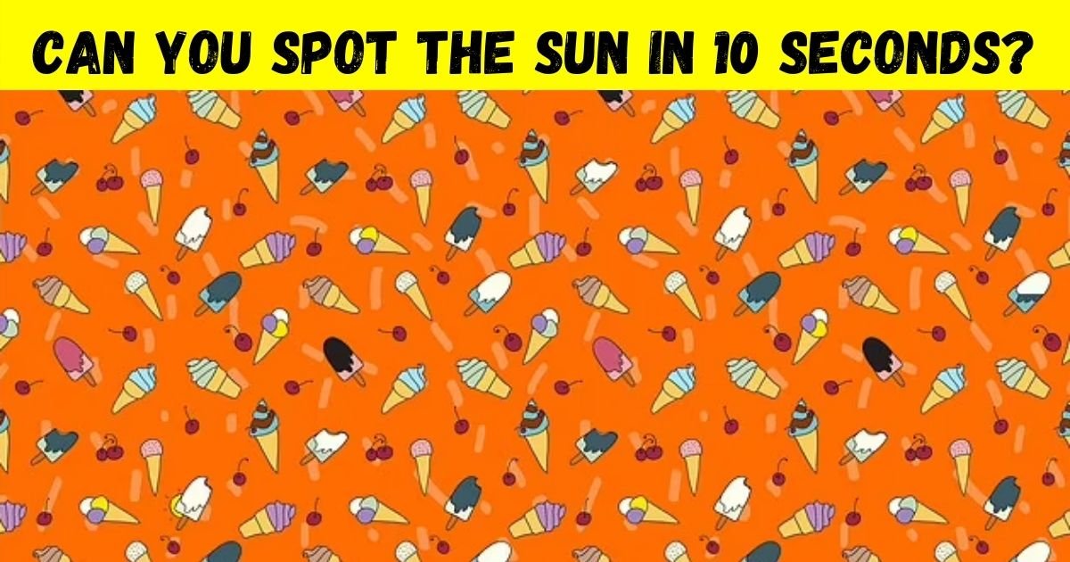sun3.jpg?resize=1200,630 - 90% Of People Couldn't See The SUN Among The Melting Ice Creams! But Can You Spot It?