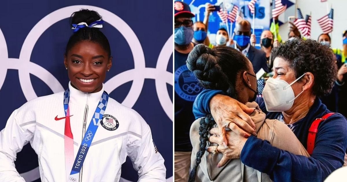 biles6.jpg?resize=1200,630 - Gymnast Simone Biles Receives A Hero's Welcome And Enjoys Parade From Her Convertible After Her Performance In Tokyo Olympics
