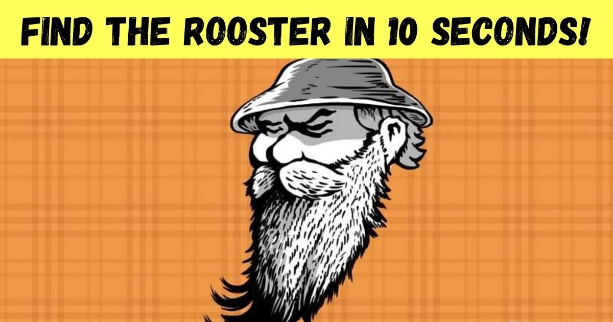 find the rooster in 10 seconds.jpg?resize=1200,630 - 90% Of People Couldn't See The Rooster In This Portrait Of A Man! How About You?