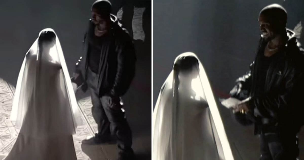 kanye4.jpg?resize=1200,630 - Kim Kardashian Wears Wedding Dress And Veil As She Dramatically Joins Estranged Husband Kanye West For His New Donda Album