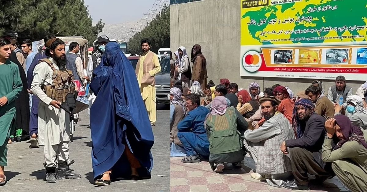 pa images 8.jpg?resize=1200,630 - Taliban Militants Used Physical Force To Disperse Desperate Afghans Who Gathered Outside Kabul Bank Amid Cash Crisis