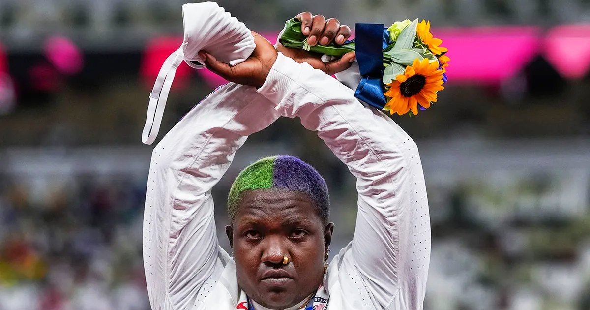 q1 54.jpg?resize=1200,630 - US Olympian Raven Saunders Protests By Raising 'X' Above Her Head At Medal Podium