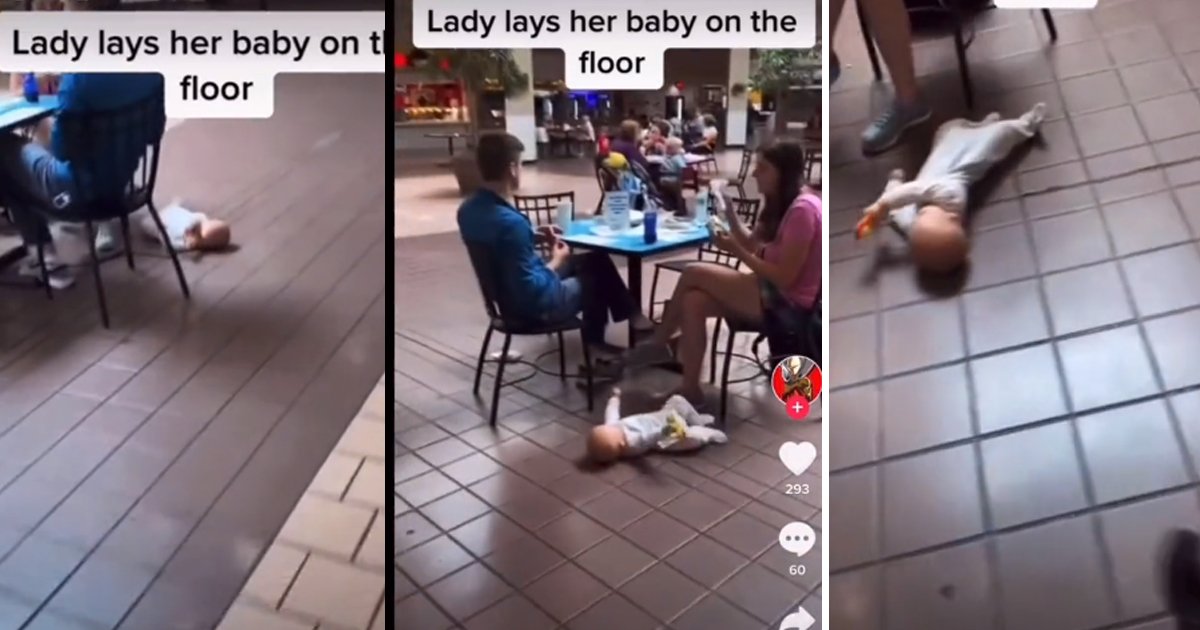 q5 12.jpg?resize=412,275 - Shoppers Stunned As Parents DUMP 'Flailing' Baby On Food Court Floor As They Eat