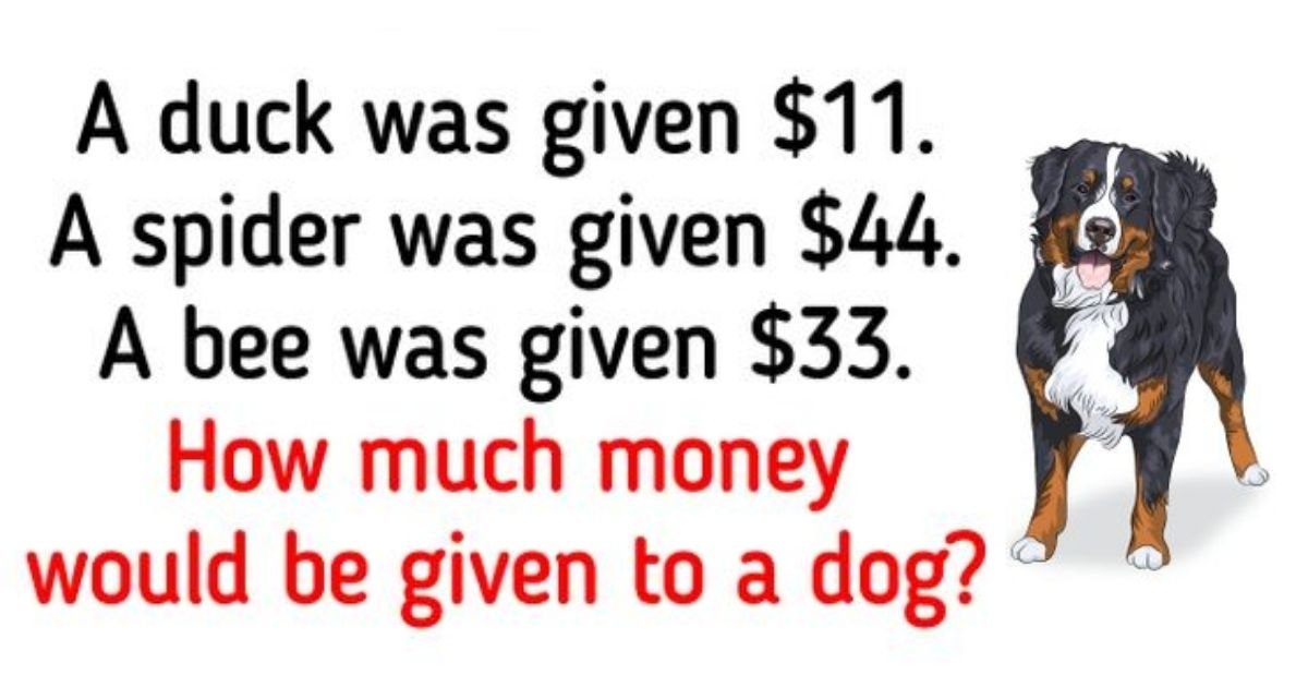 dog4.jpg?resize=412,232 - Brain Test: 90% Of People FAIL To Solve This Test! But Can You Figure Out How Much Money Would Be Given To A Dog?