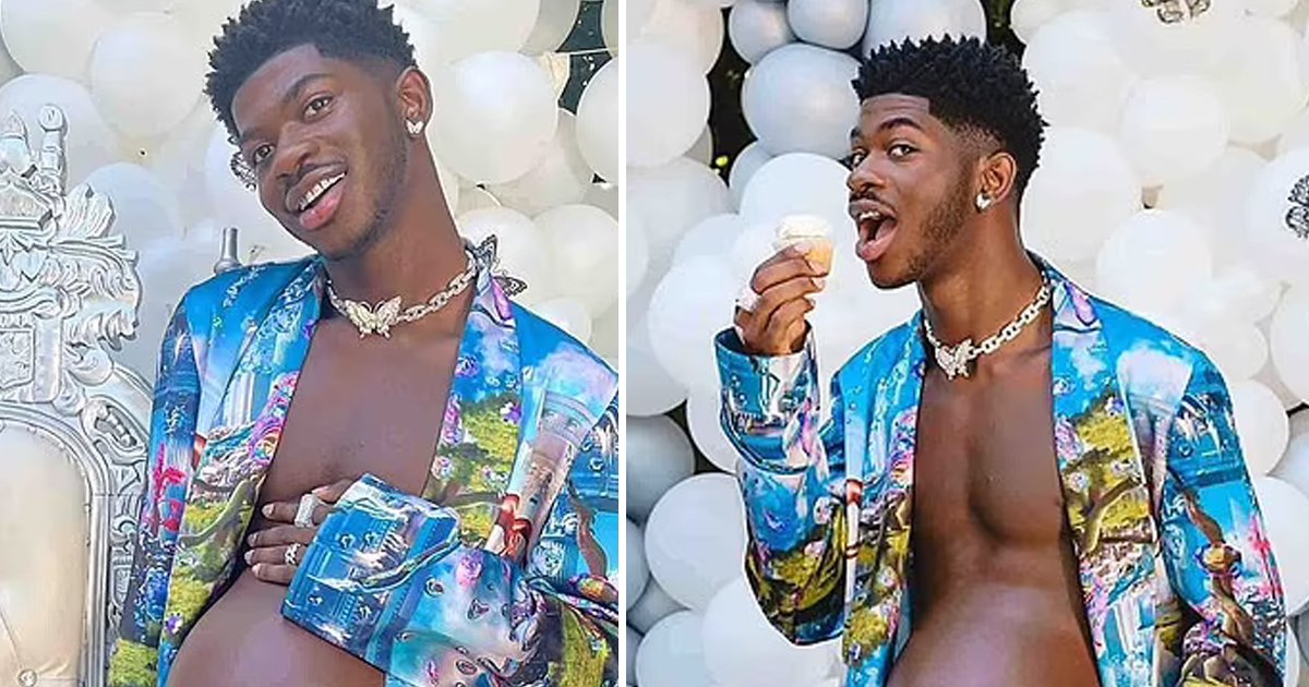 q3 76.jpg?resize=1200,630 - Lil Nas X Flaunts GIANT 'Pregnant Belly' As He Celebrates His Lavish Baby Shower In Style