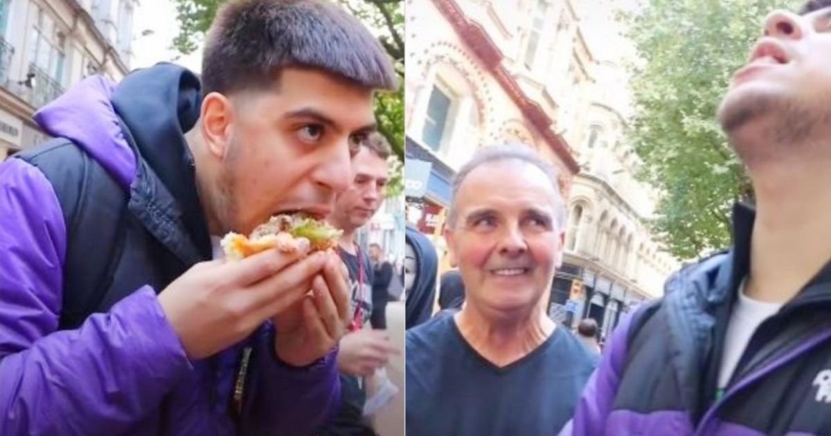 smalljoys 26.jpg?resize=412,275 - Man Labeled As 'Pathetic' After Eating 'World's Biggest Burger' In Front Of A Vegan Protest