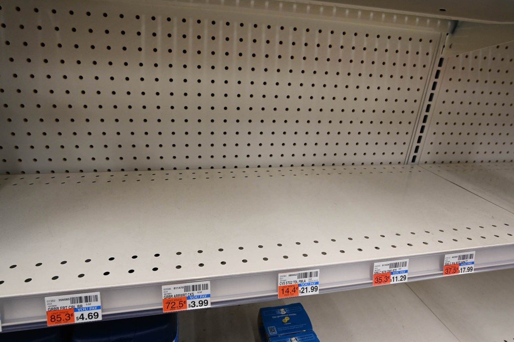 Store shelves empty