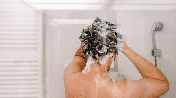 A person in the shower