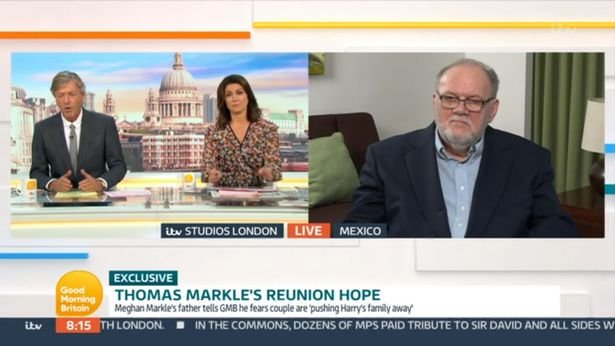 Thomas told the GMB hosts that some people in California have suggested he takes legal action in order to see his grandchildren