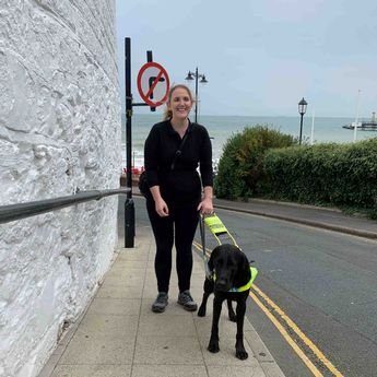 Siobhan Meade with her guide dog