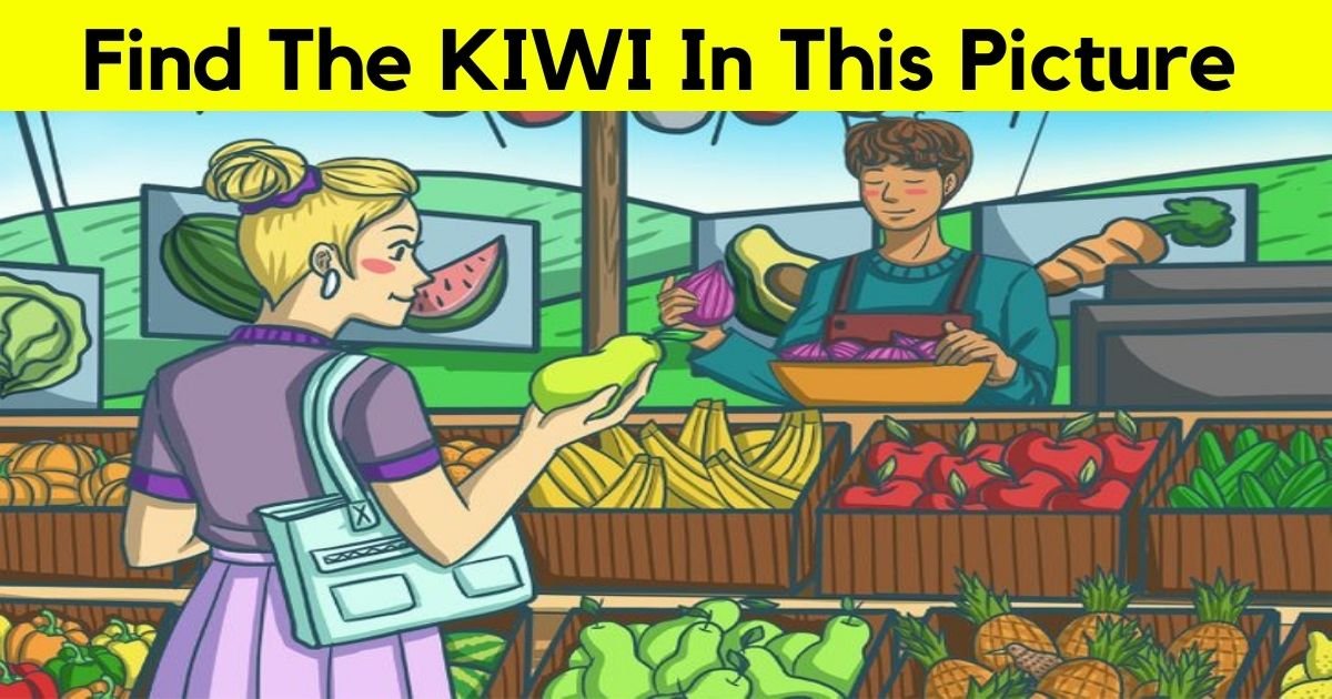 find the kiwi in this picture.jpg?resize=412,232 - 90% Of Viewers Can't Find The Kiwi In This Picture Of Fruit And Veg Stand! Can You Spot It?
