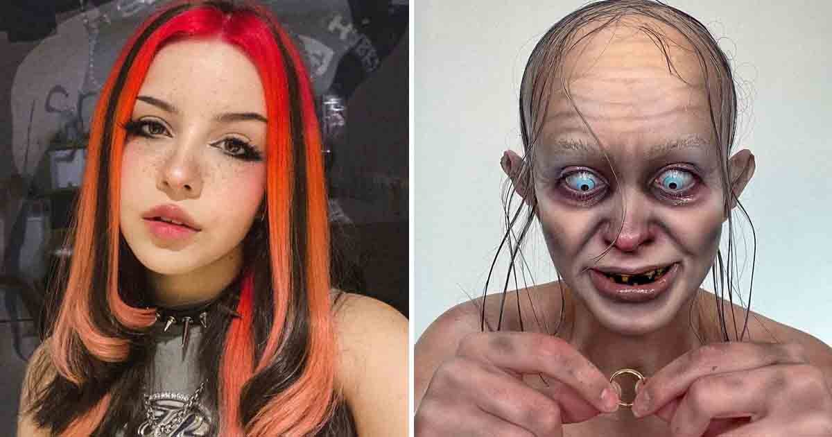 q5 1 2.jpg?resize=1200,630 - Epic Halloween Makeover Frightens Followers After Artist Transforms Herself Into Gollum From 'Lord Of The Rings'