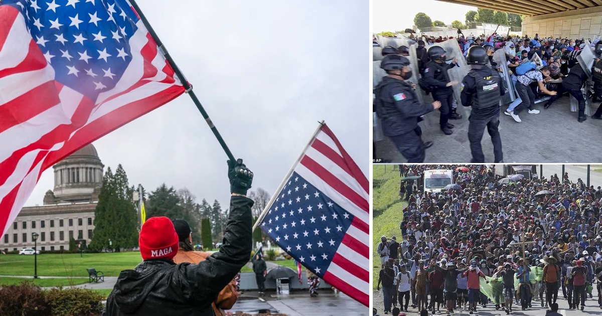 t2 6.jpg?resize=1200,630 - "Watch Out Joe Biden!"- Ugly Clashes Take Center Stage As 2000 Migrants March Towards US Border From Honduras & El Salvador