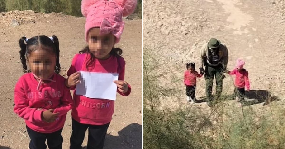 untitled design 2.jpg?resize=1200,630 - Two Little Sisters Were Found Traveling All Alone While Carrying A Heartbreaking Sign Near The Border With Mexico
