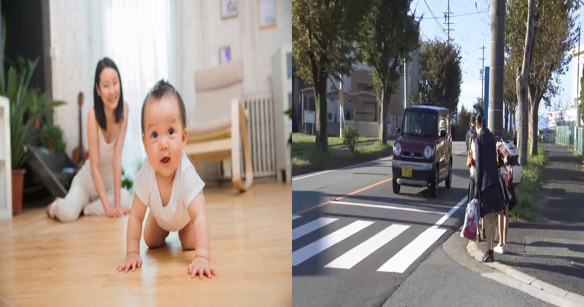 baby 3.png?resize=1200,630 - 赤ちゃんをハイハイさせて横断歩道を渡る動画を撮ってる母親に非難殺到⁉「何を考えてるんだ」