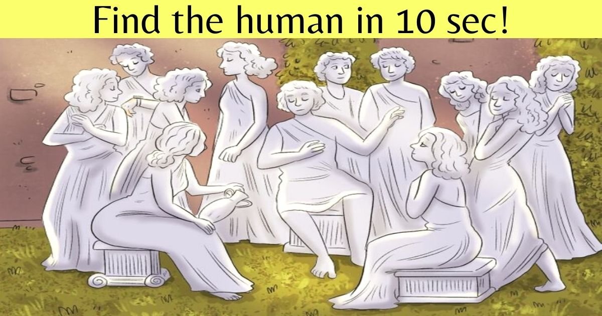 find the human in 10 sec.jpg?resize=1200,630 - 90% Of People Couldn't Spot The Human Hiding Among The Statues! But Can You?