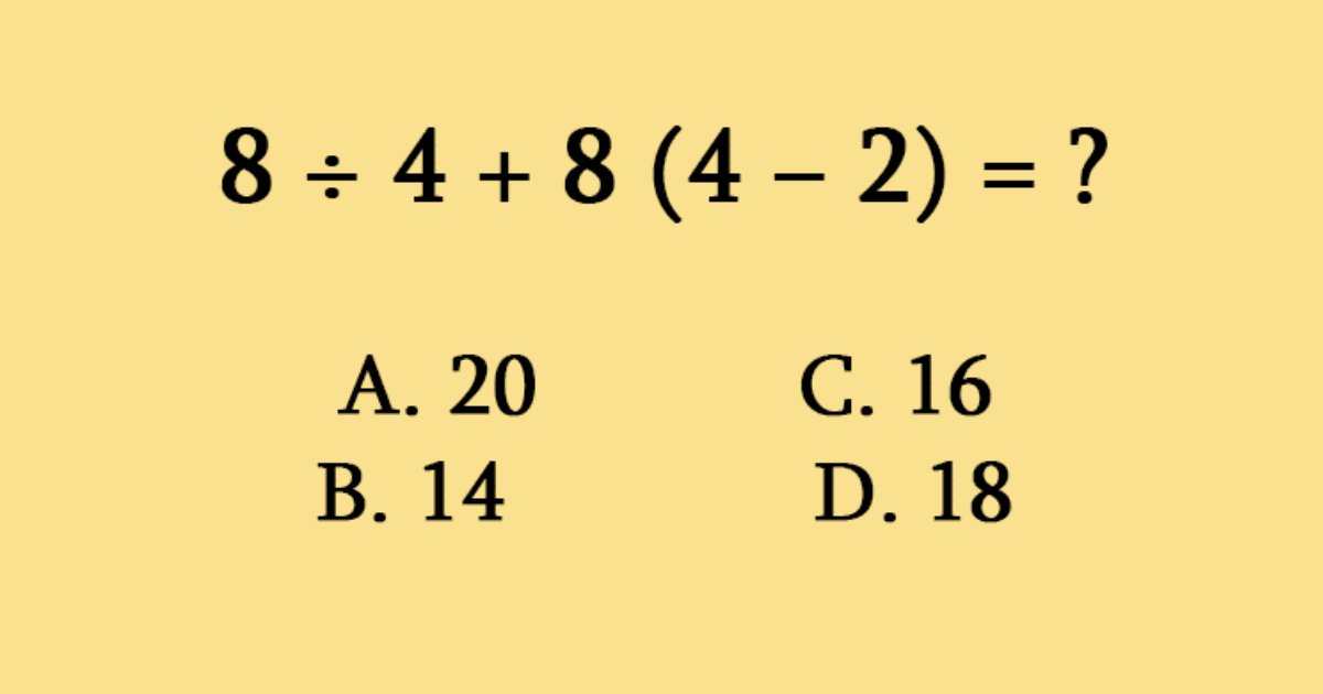 q2 3.png?resize=1200,630 - Here's A Tricky Math Quiz That's Blowing People's Minds! Can You Get It Correct?