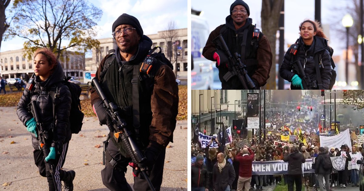 q3 3.png?resize=1200,630 - “We’re Just Doing Them A Favor!”- ARMED Father-Daughter Duo March With Anti-Rittenhouse Protesters For ‘Extra’ Protection