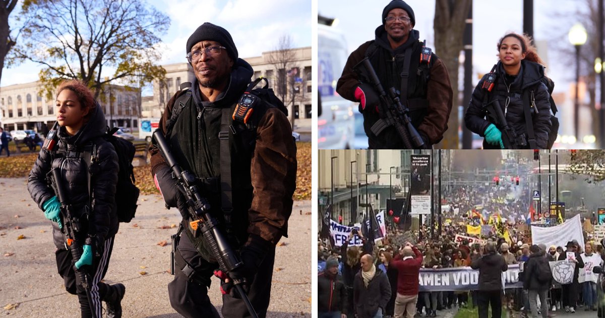 q3 3.png?resize=412,275 - “We’re Just Doing Them A Favor!”- ARMED Father-Daughter Duo March With Anti-Rittenhouse Protesters For ‘Extra’ Protection