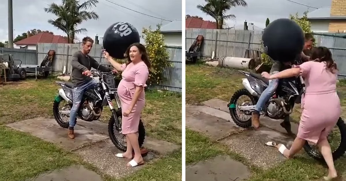 t1 3.png?resize=412,275 - Gender Reveal Party Goes Horribly Wrong As Dad Almost RUNS OVER Pregnant Mom