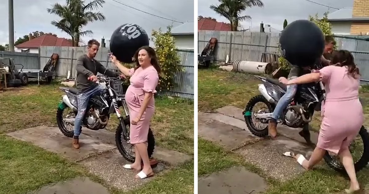 t1 3.png?resize=412,232 - Gender Reveal Party Goes Horribly Wrong As Dad Almost RUNS OVER Pregnant Mom