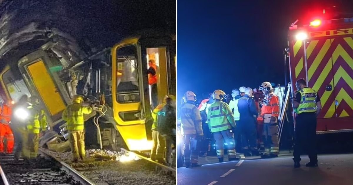 untitled design 1.jpg?resize=1200,630 - Tragedy As Passenger Train Derails And Collides With An Oncoming Train After Hitting An Obstruction In A Tunnel