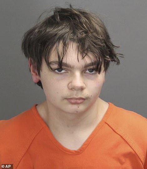 Ethan Crumbley, 15, is seen in his booking photo released by Oakland County sheriff