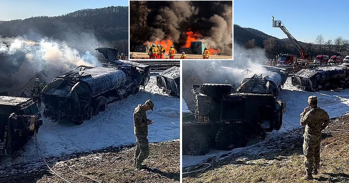 d79 2.jpg?resize=1200,630 - BREAKING: Giant Truck SMASHES Into US Military Convoy Sparking 'Massive Blaze' While Injuring 8 Soldiers
