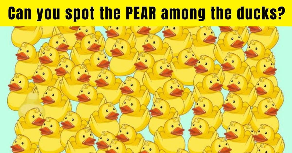 pear.jpg?resize=1200,630 - 9 Out Of 10 Viewers Can't Spot The PEAR Among The Smiling Ducks! But Can You Find It?