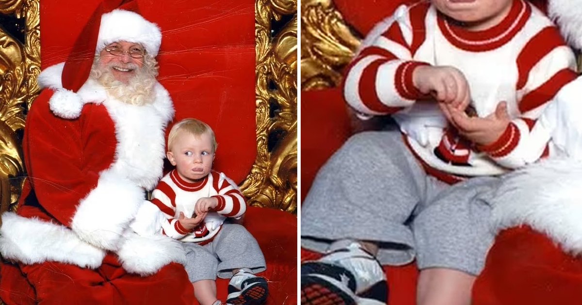 q3 12 1.jpg?resize=412,275 - PICTURED: One-Year-Old Boy Was So SCARED Of Santa That He Used SIGN LANGUAGE To Beg For Help While Sitting On His Lap