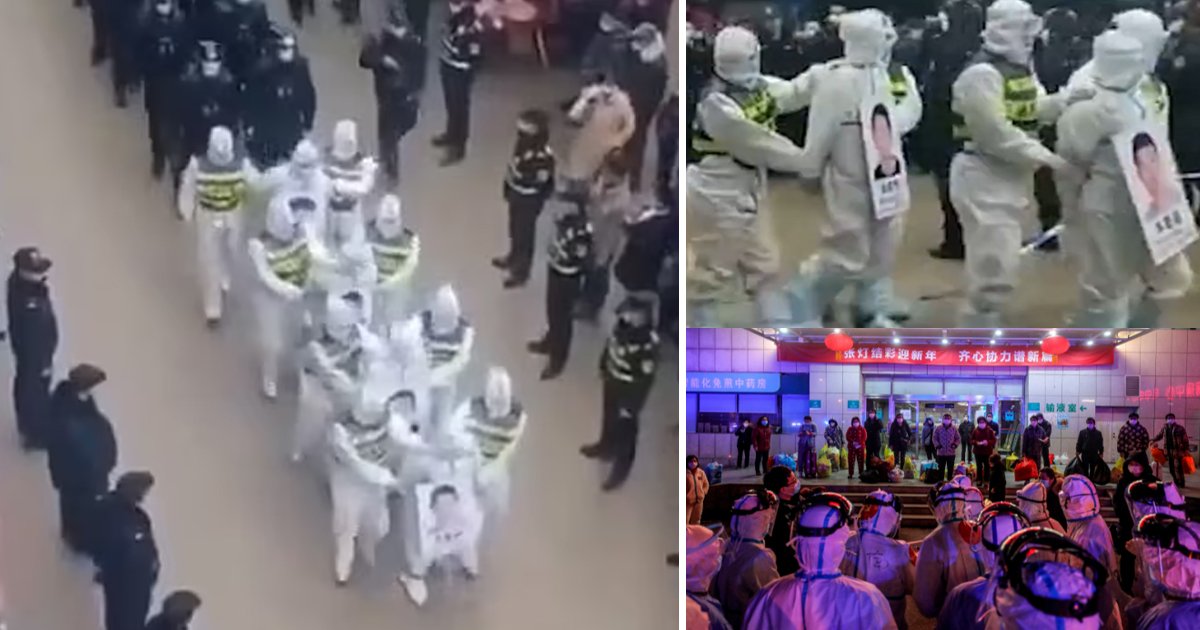 q3 15.jpg?fit=1024%2C538&ssl=1&strip=all - Outrage As COVID-19 Rule Breakers 'Publicly Shamed & Paraded' In Hazmat Suits Through The Streets Of China