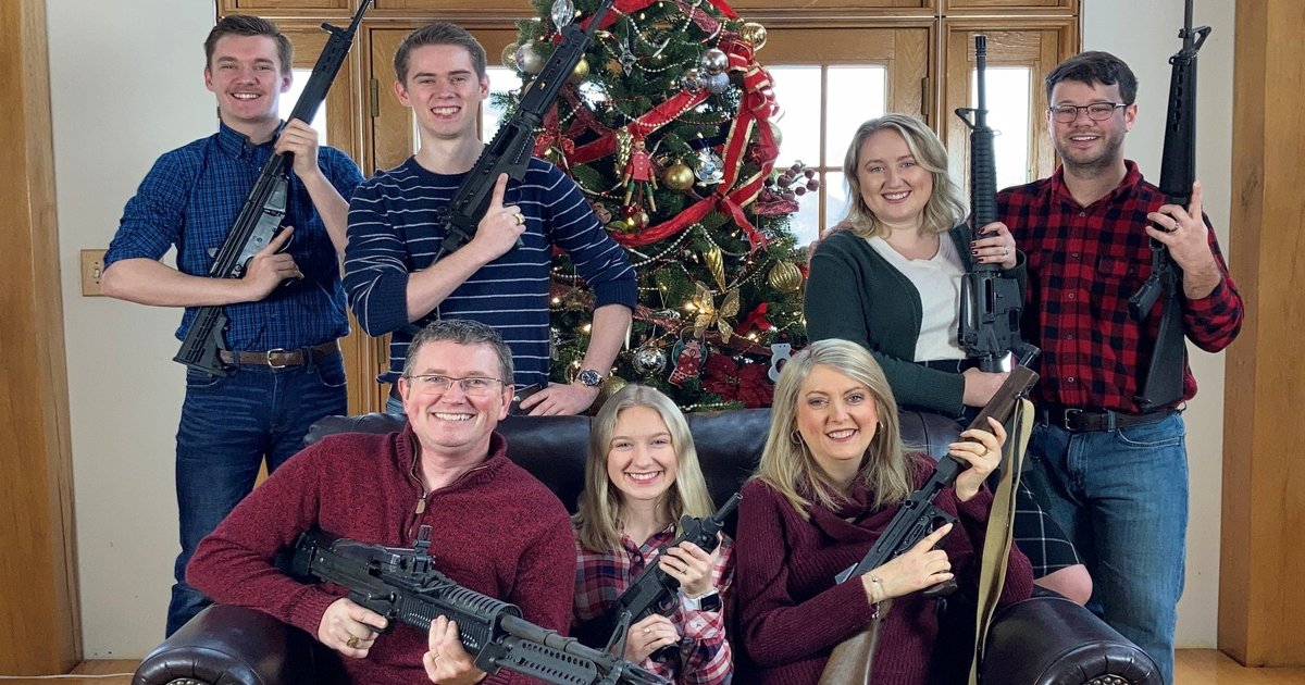 q3 2.jpg?resize=1200,630 - "Santa, Please Bring Us Ammo!"- Outrage As Congressman Posts Disturbing Family Holiday Picture Showcasing Weapons