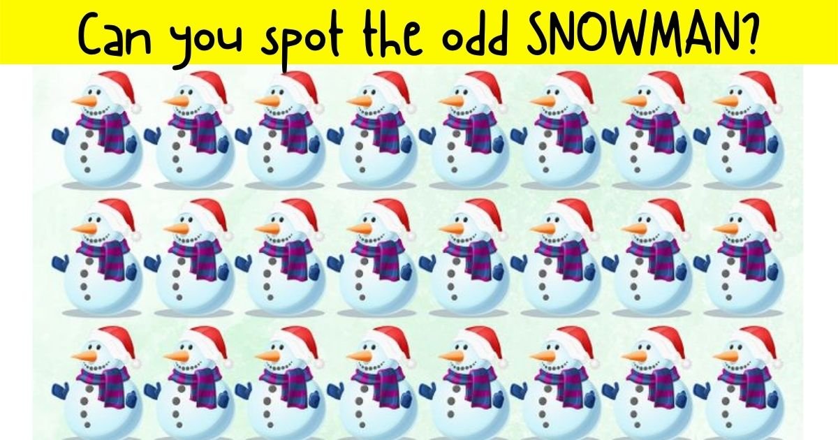 snowman3.jpg?resize=412,275 - 9 Out Of 10 People Can't Spot The ODD Snowman In This Picture! But Can You Find It?