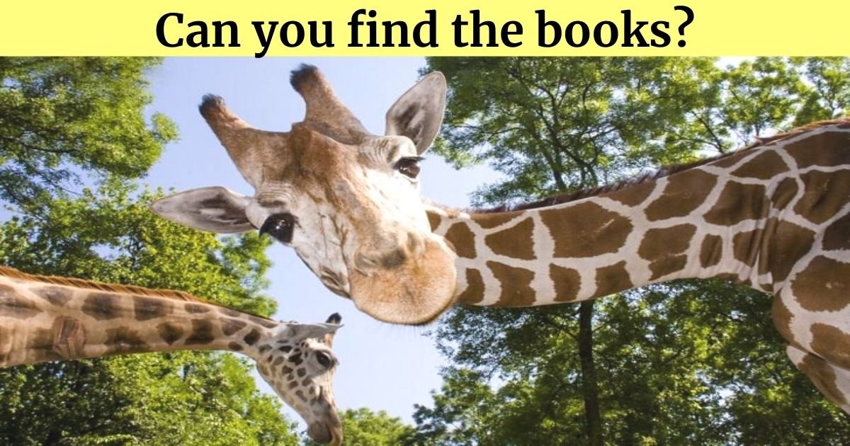 spot the books.jpg?resize=412,275 - Find The Giraffe’s Books In 10 Seconds! 99% Of Viewers Failed The Challenge